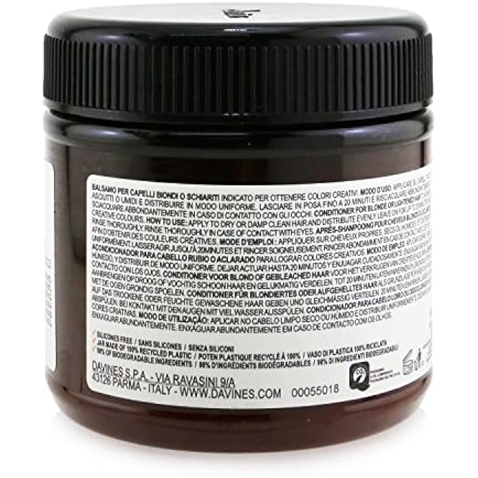 Davines ALCHEMIC CREATIVE CONDITIONER - # CORAL (FOR BLONDE AND LIGHTENED HAIR) 250ML/8.84OZ - Image 3